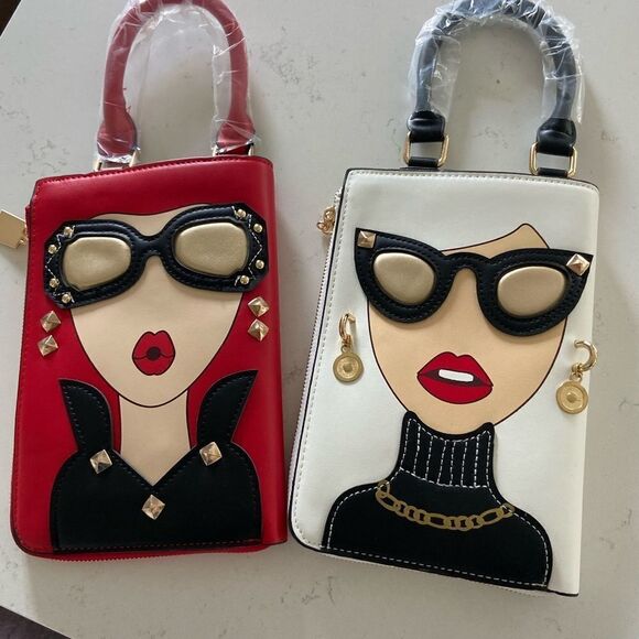 Cute Big Glasses Face Clutch‎ Purse RED ONLY - Picture 11 of 12